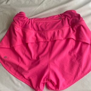 sonic pink lululemon speed up shorts